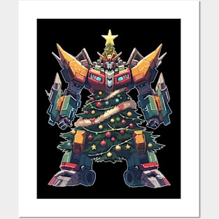 Artificial Christmas Tree Robot Posters and Art